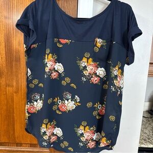 Navy Floral Women's Blouse